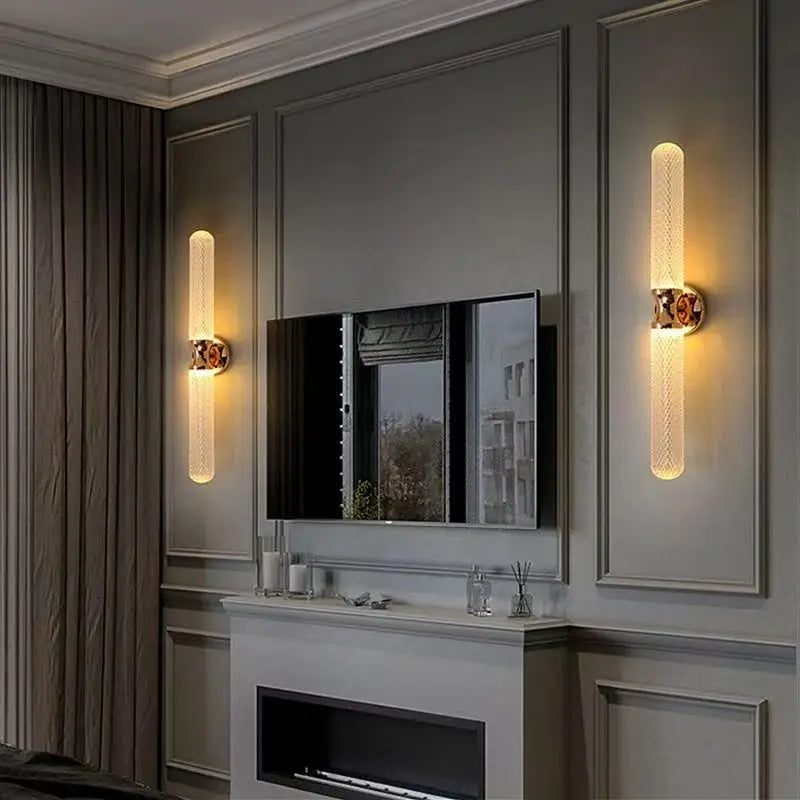 TINLAIBOR Transparent acrylic Wall light Luxury Living room Background wall creative Hallway light Bedroom Bedhead Wall lamp